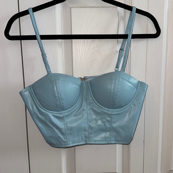 Blue Leather Top - Picture 1 of 3